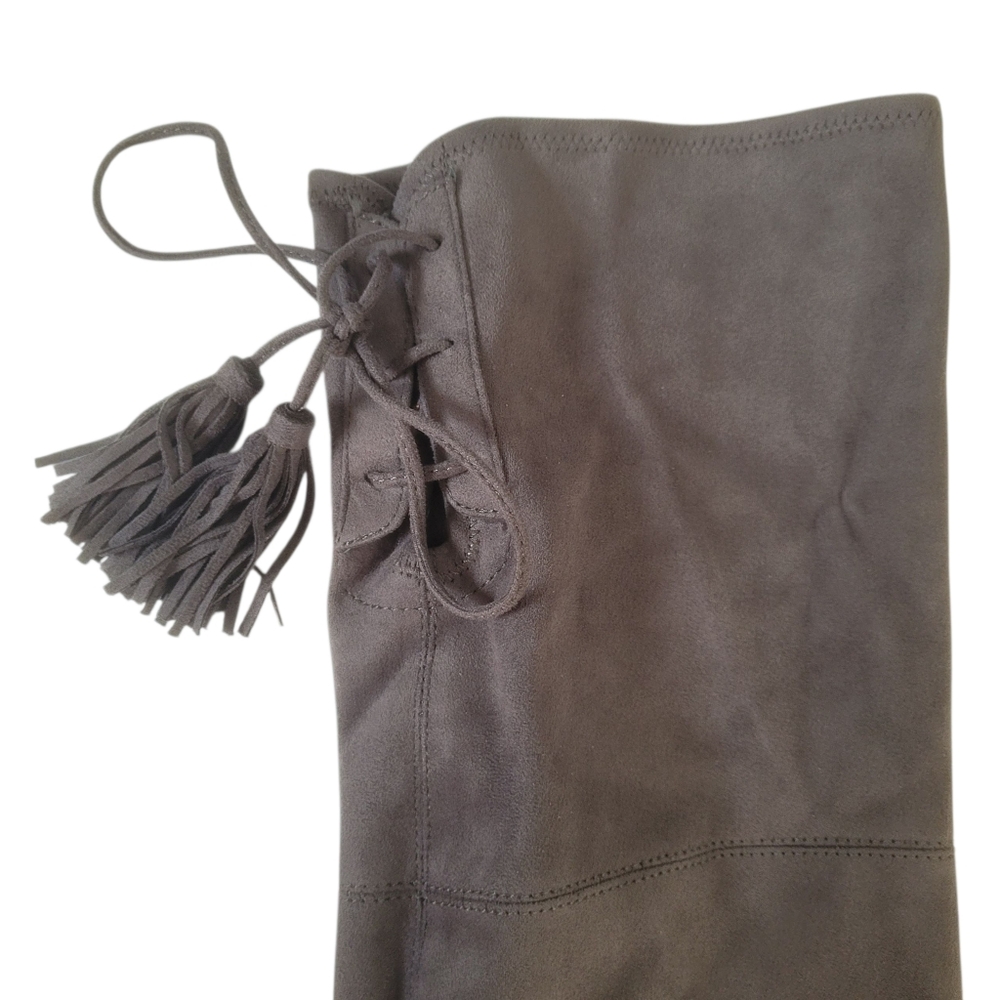 Grey Marc Fisher SZ 8 over knee Suede Tassel Boots - Picture 6 of 10
